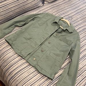 Green jeans jacket